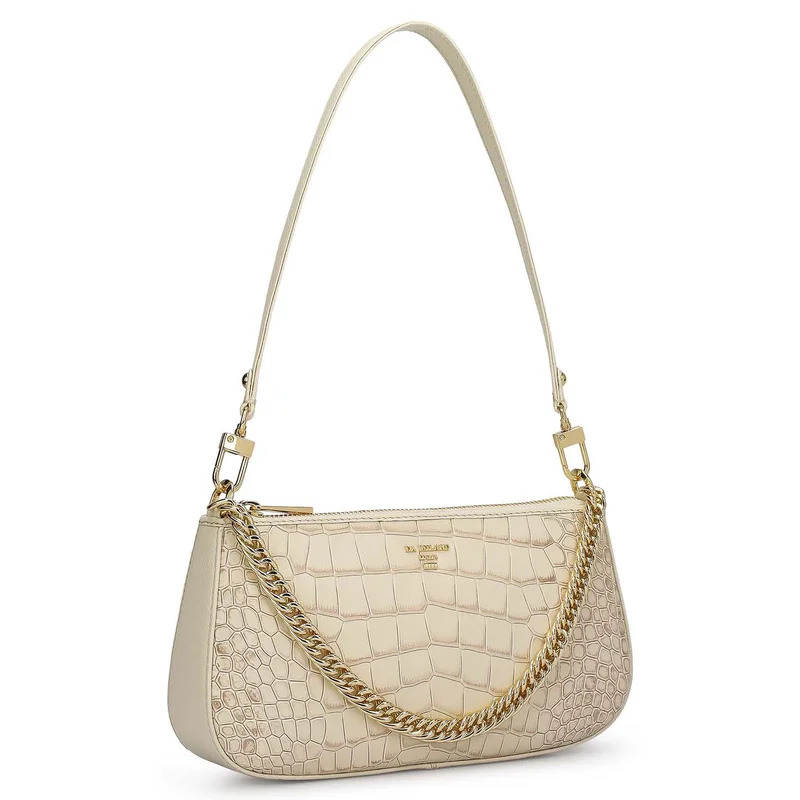 دا ميلانو حقيبة باغيت جلد تمساح صغيرة - مارشميلو